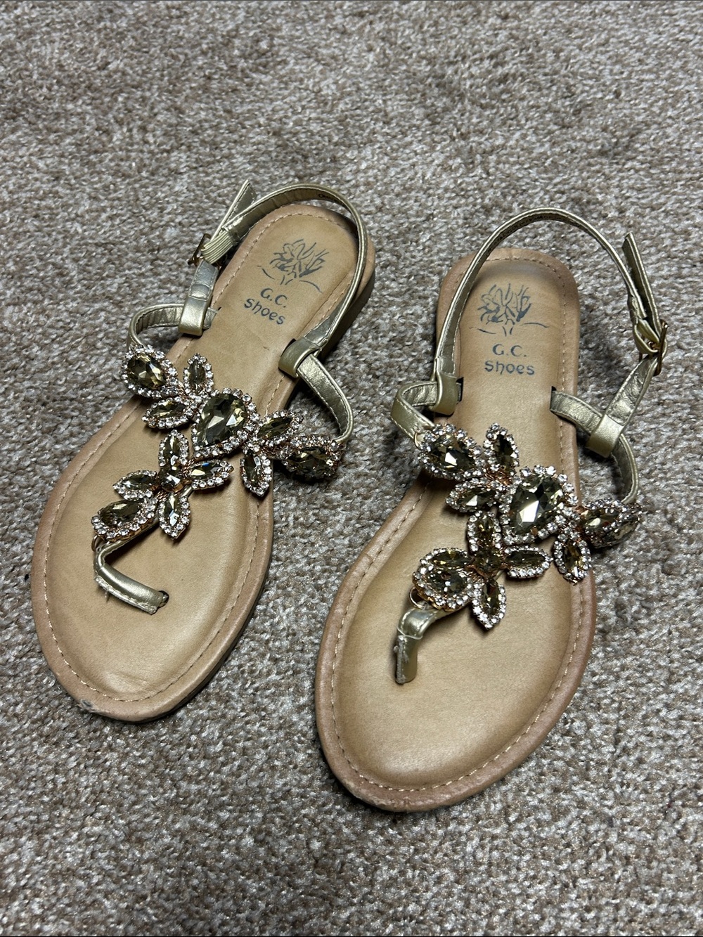 GC Shoes Jeweled Sandals
